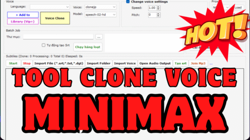 [HOT] VOICE CLONE PRO - NHÂN BẢN GIỌNG NÓI GIỐNG 99% - [13,000 phút] (GÓI THÁNG)