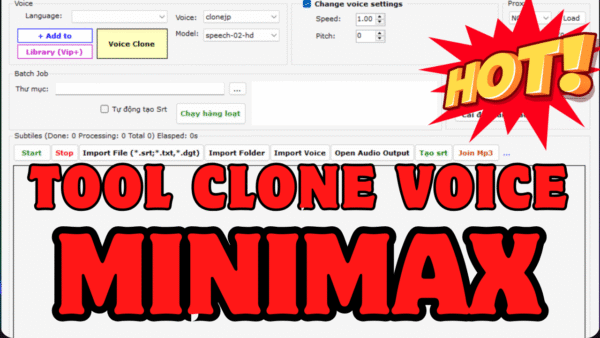[HOT] VOICE CLONE PRO - NHÂN BẢN GIỌNG NÓI GIỐNG 99% - [13,000 phút] (GÓI THÁNG)