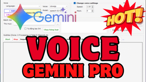 [HOT] VOICE GEMINI PRO – GIỌNG ĐỌC CẢM XÚC, TỰ NHIÊN 12,000 PHÚT (GÓI THÁNG)